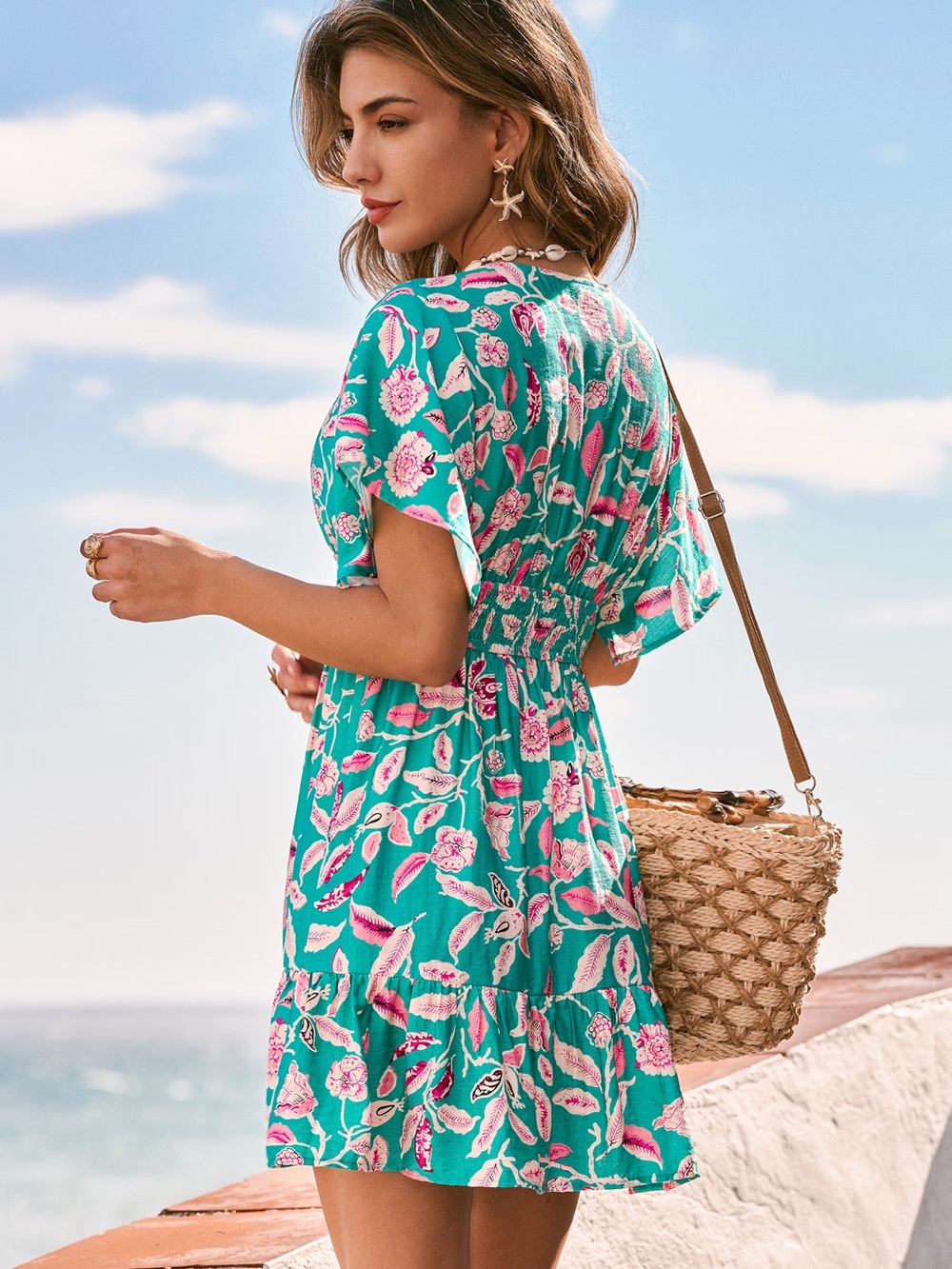 Cupshe Palm Vacay Tropical mini dress - Picture 2 of 5